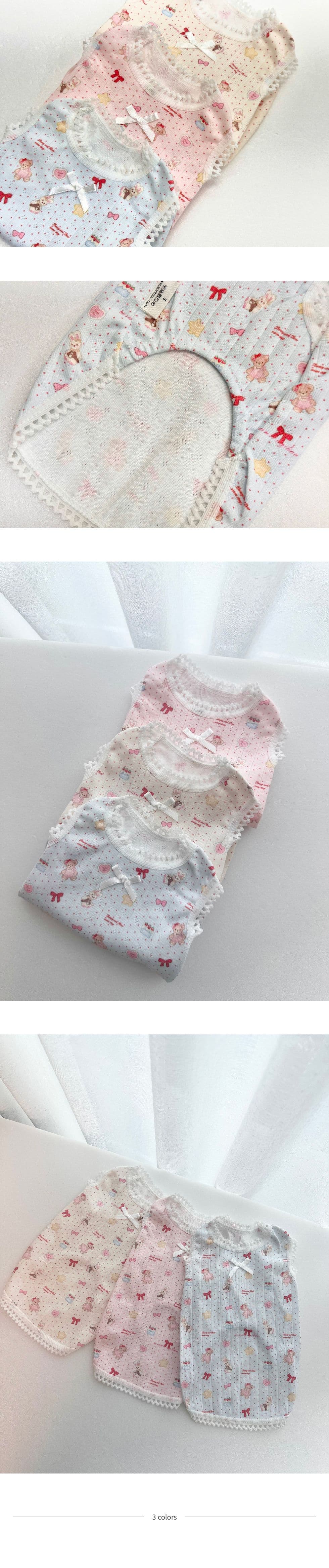 쥬비코 강아지옷 도트베어 메리야스 - 이미지 5