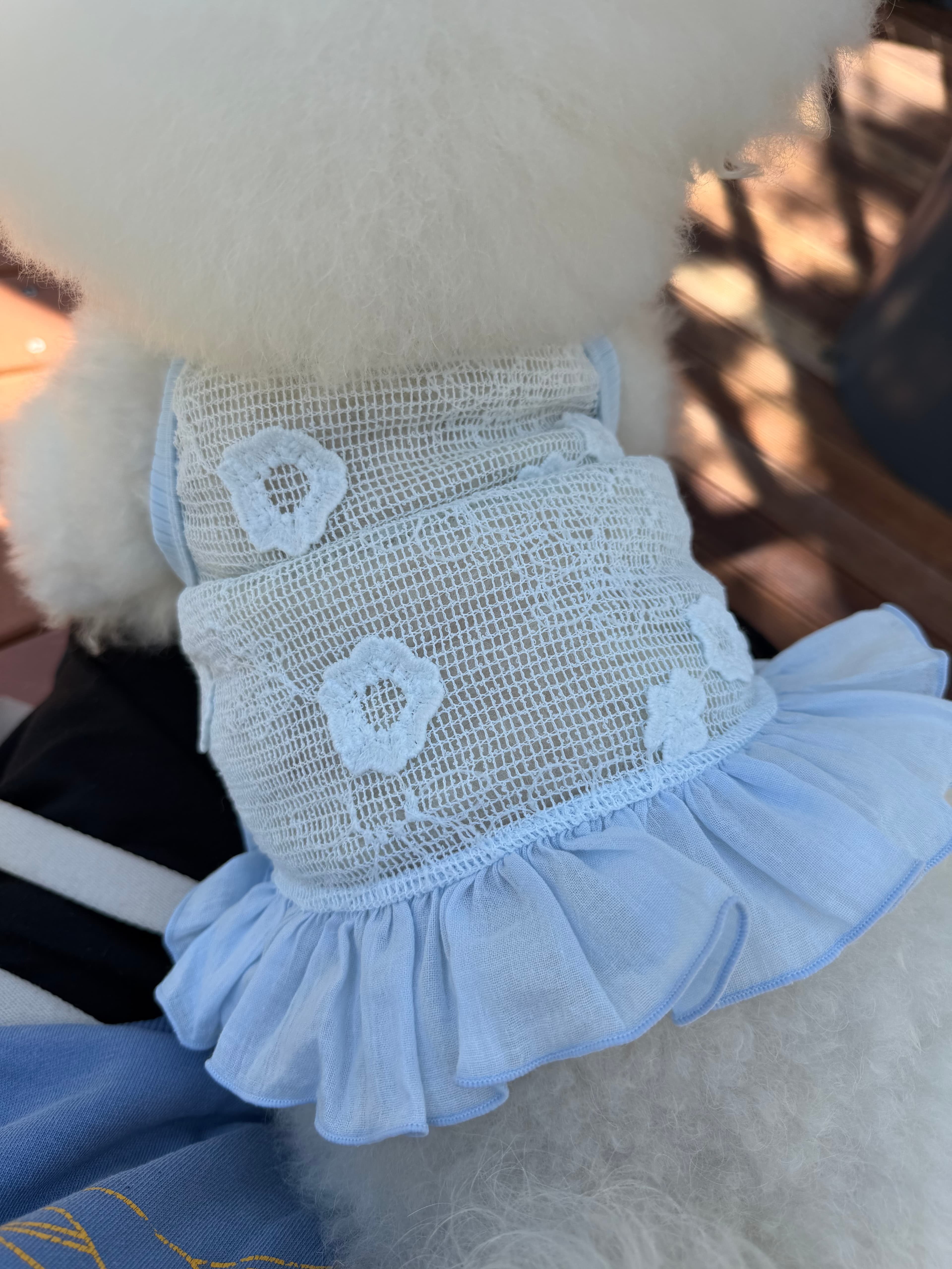 Jubico dog clothes knit flower dress - 이미지 1
