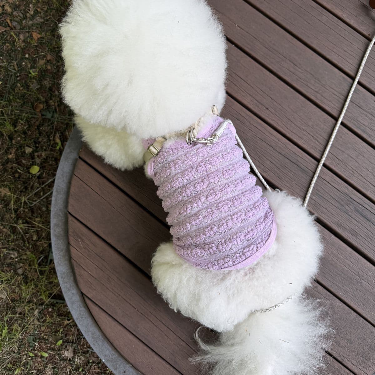 Jubico dog clothes heart mesh sleeveless top - 이미지 1