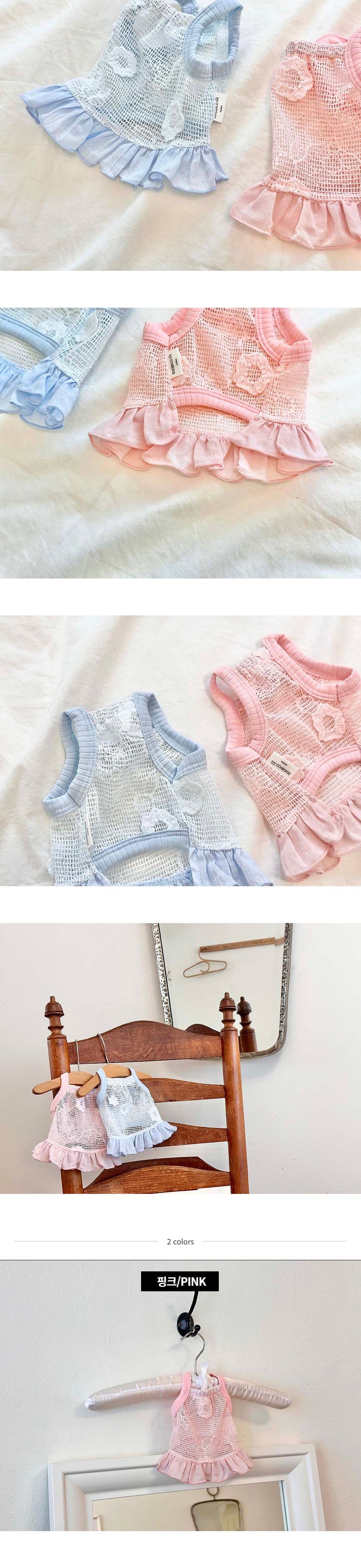 Jubico dog clothes knit flower dress - 이미지 6