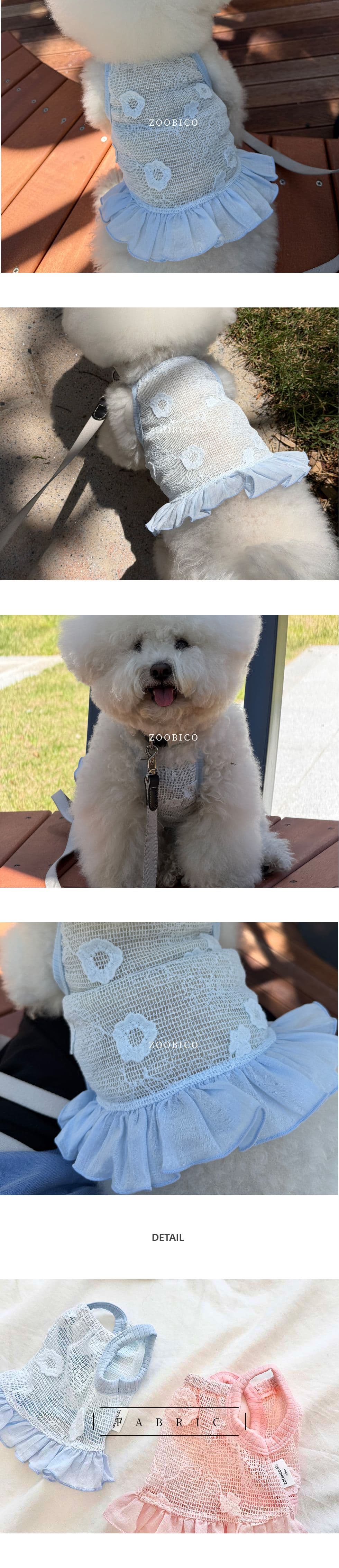 Jubico dog clothes knit flower dress - 이미지 5