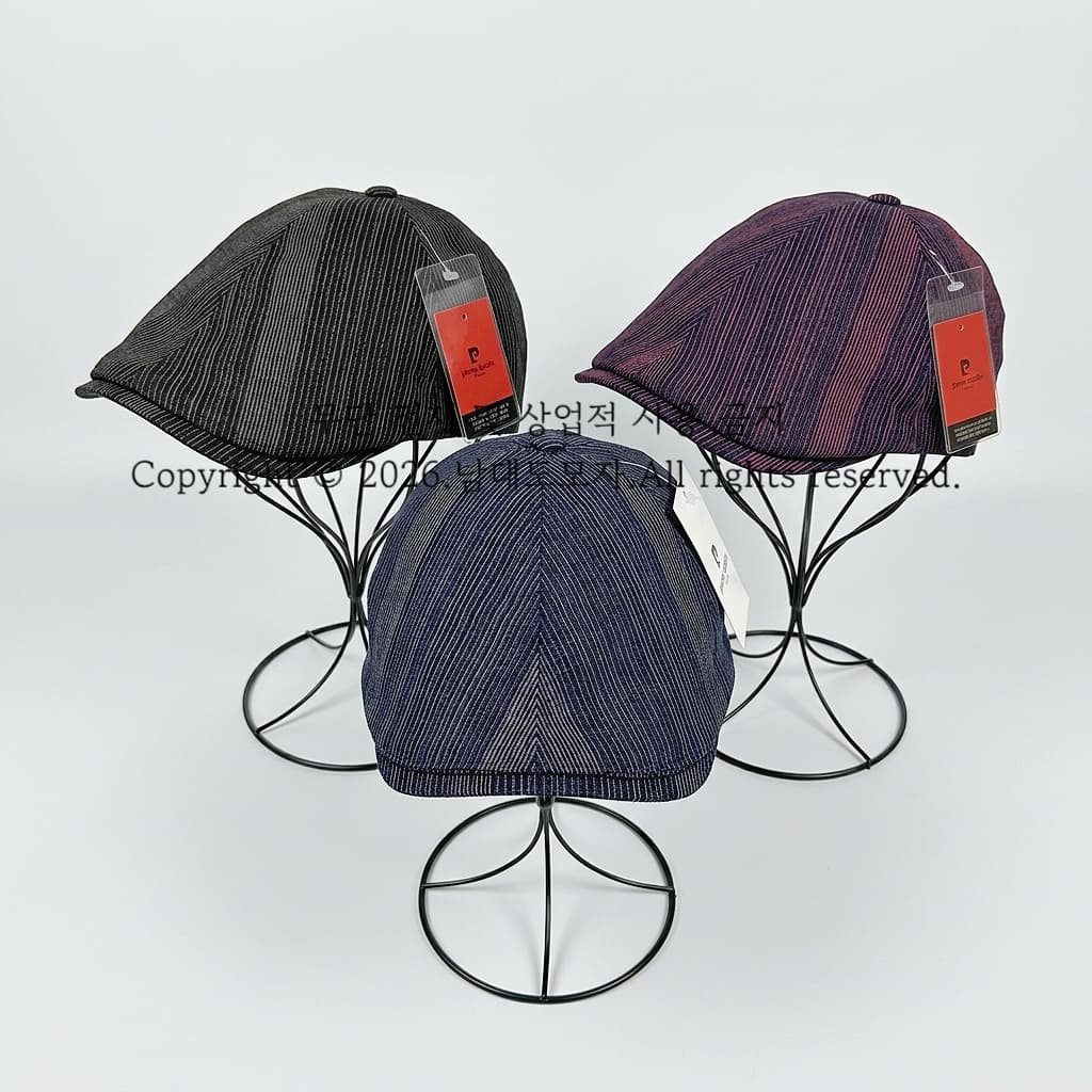 Striped Hunting Cap (Namdaedo Hat) Hat Cap Doriuchi Beret Unisex - 이미지 2