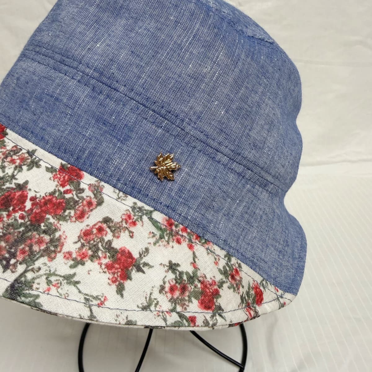 Floral Color Block Bucket Hat (Namdaedo Hat) Cotton Bucket Hat Women's Summer Casual - 이미지 3