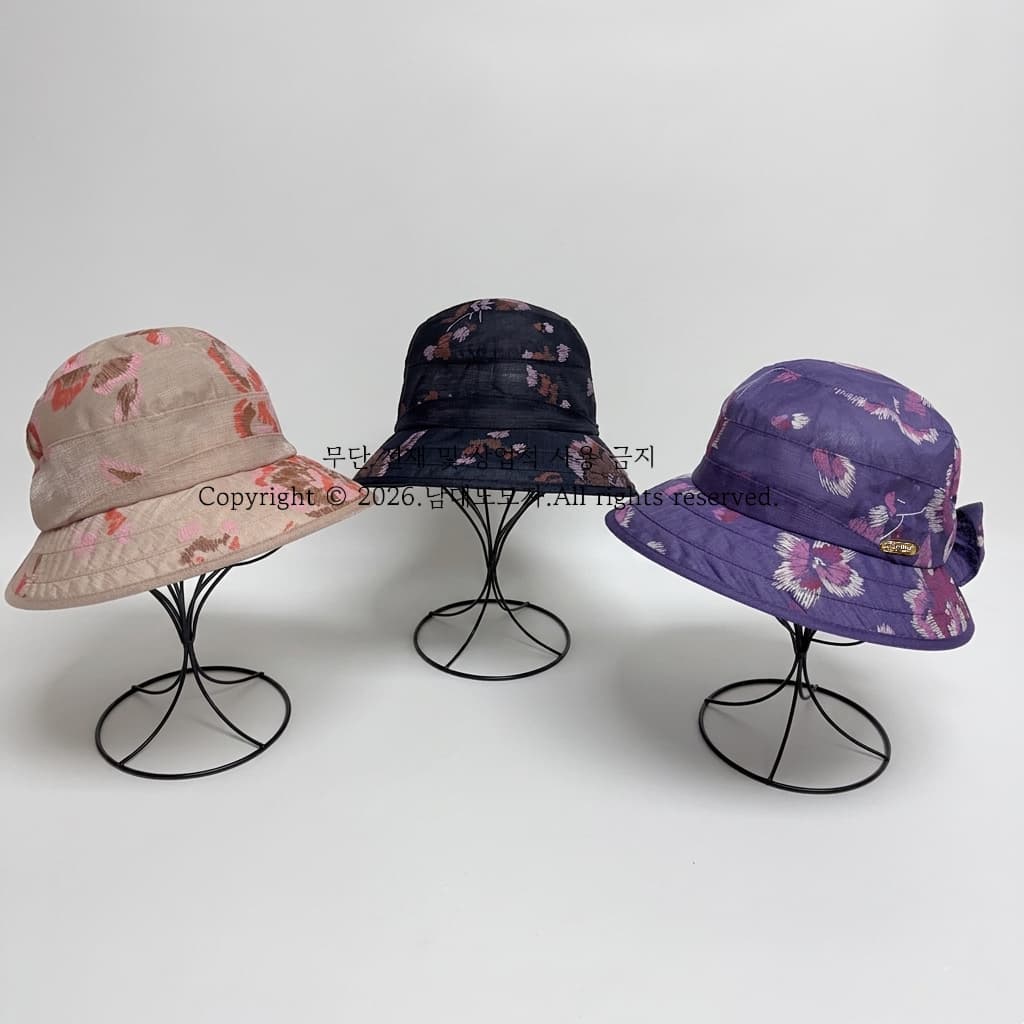 Flower Bucket Hat (Namdaedo Hat) Mesh Ribbon Bucket Hat Women's Summer - 이미지 2