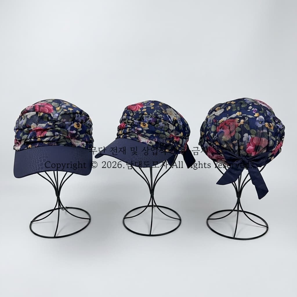 Flower Mesh Bandana (Namdaedo Hat) Hat Cap Pattern Ribbon Sun Visor Bucket Hat - 이미지 2