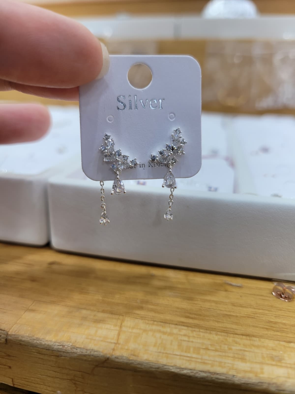 Delicate Two-way Silver Stud Earrings - 이미지 6
