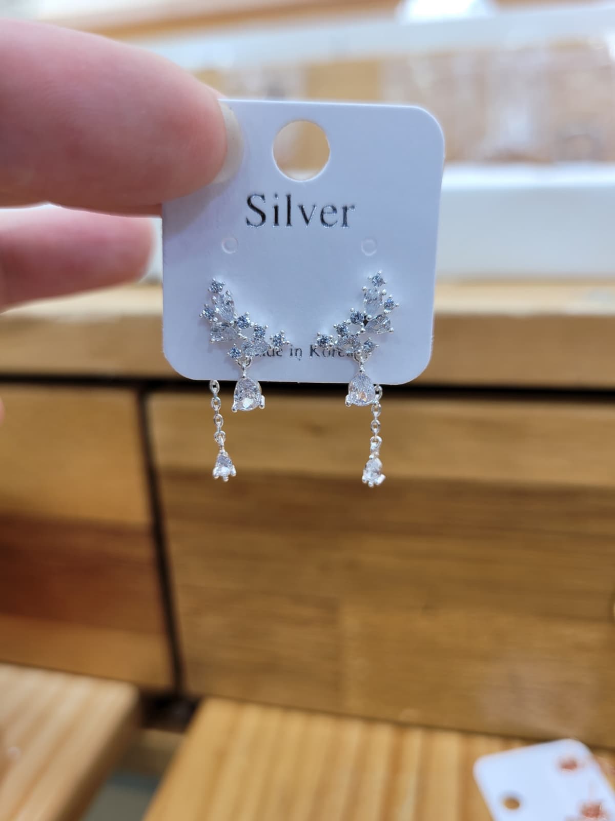Delicate Two-way Silver Stud Earrings - 이미지 2