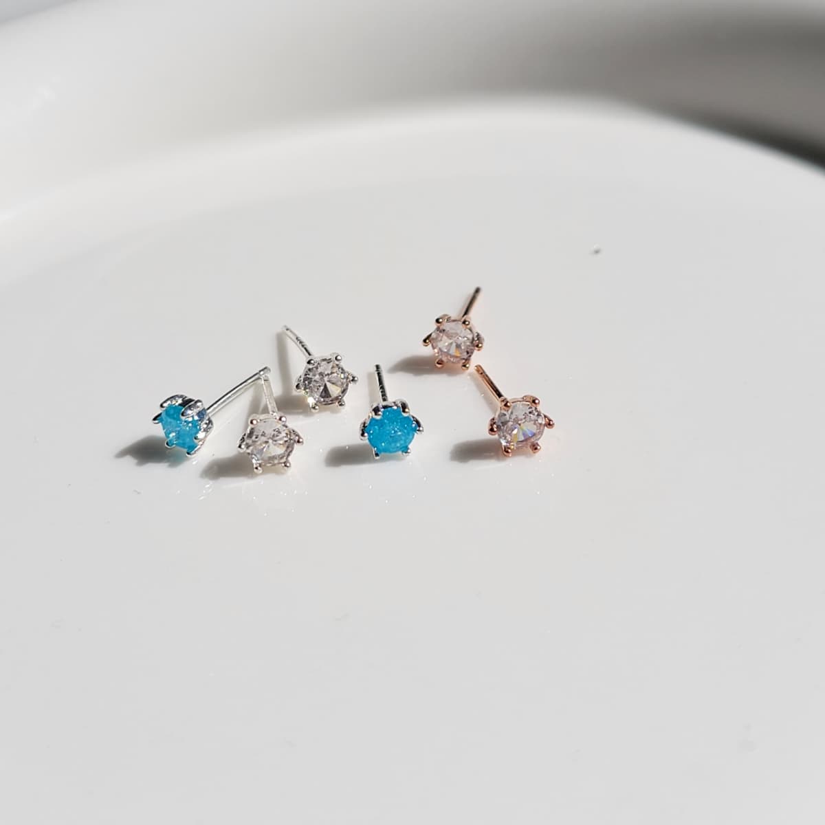 Summer Special Silver Stud Earrings - 이미지 1