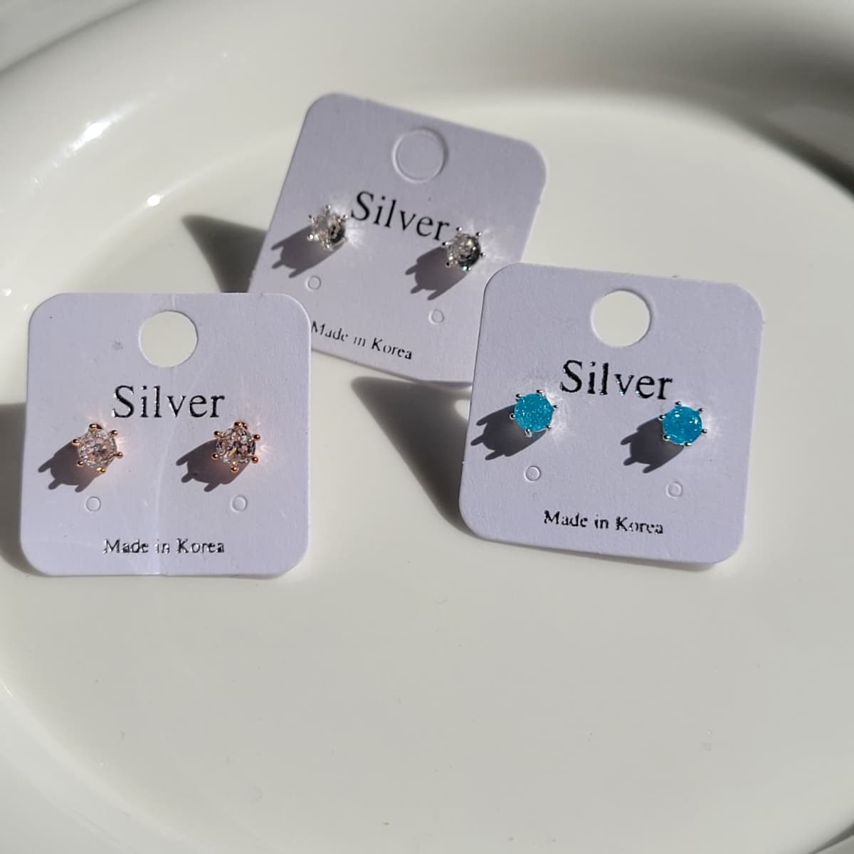 Summer Special Silver Stud Earrings - 이미지 5