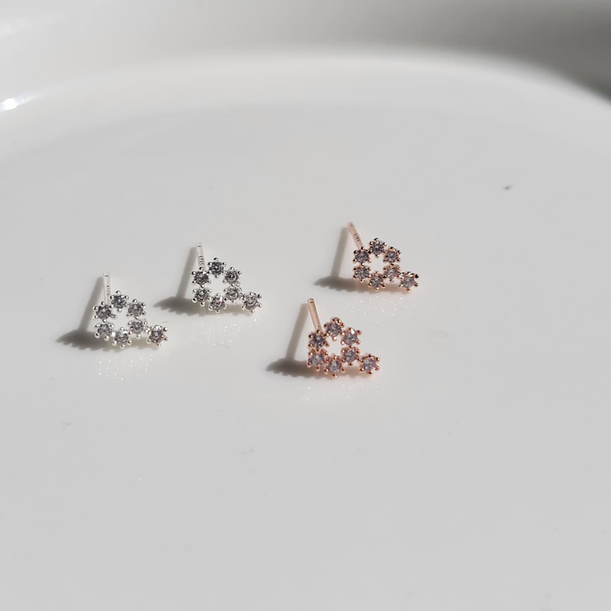 silver post earrings - 이미지 1