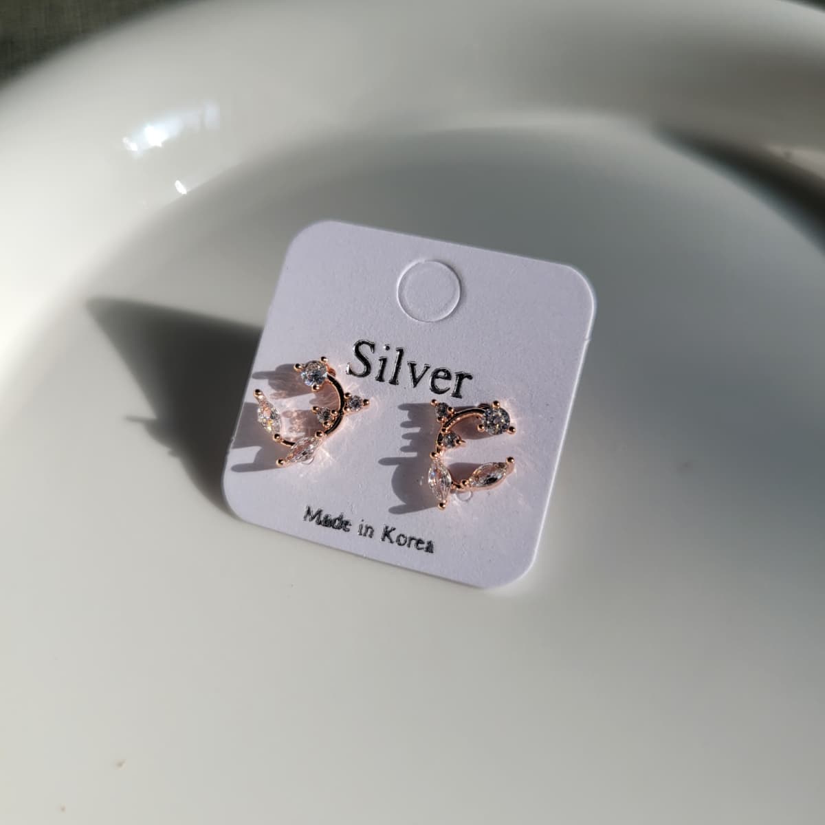 silver post earrings - 이미지 4