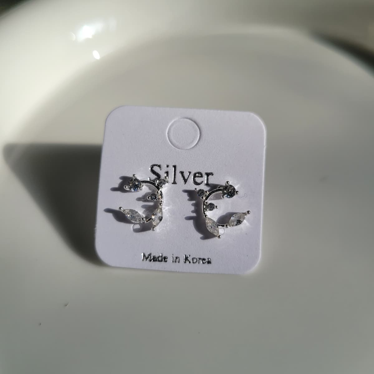 silver post earrings - 이미지 5