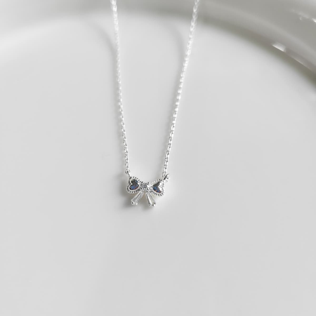 Heart ribbon necklace - 이미지 6