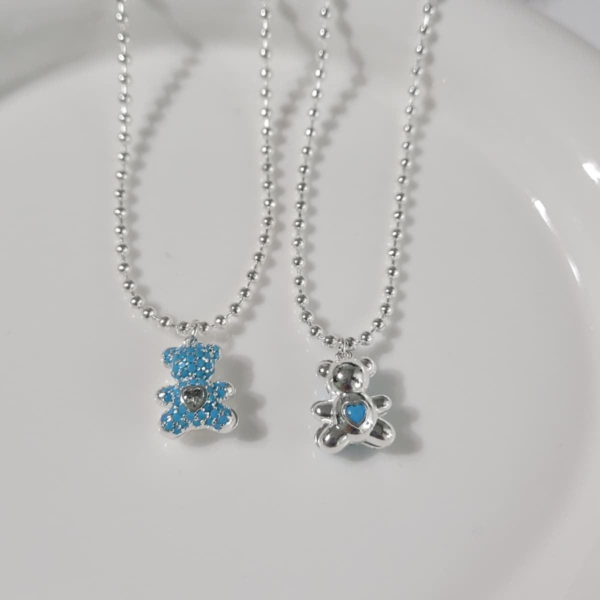 Surgical chain teddy bear necklace - 이미지 3