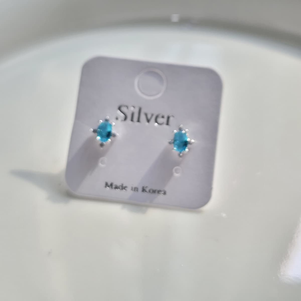 Blue Star silver stud earrings - 이미지 4