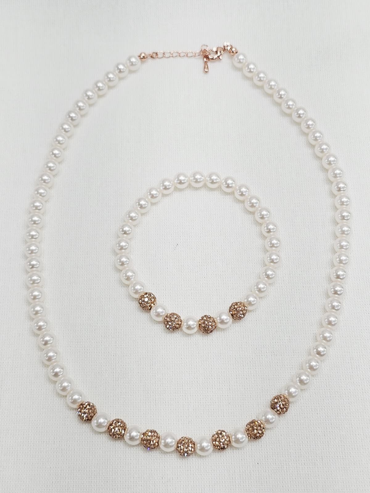 6mm Imitation Pearl Mirror Ball Stone Ball Elastin Elastic Band Pearl Bracelet - 이미지 8