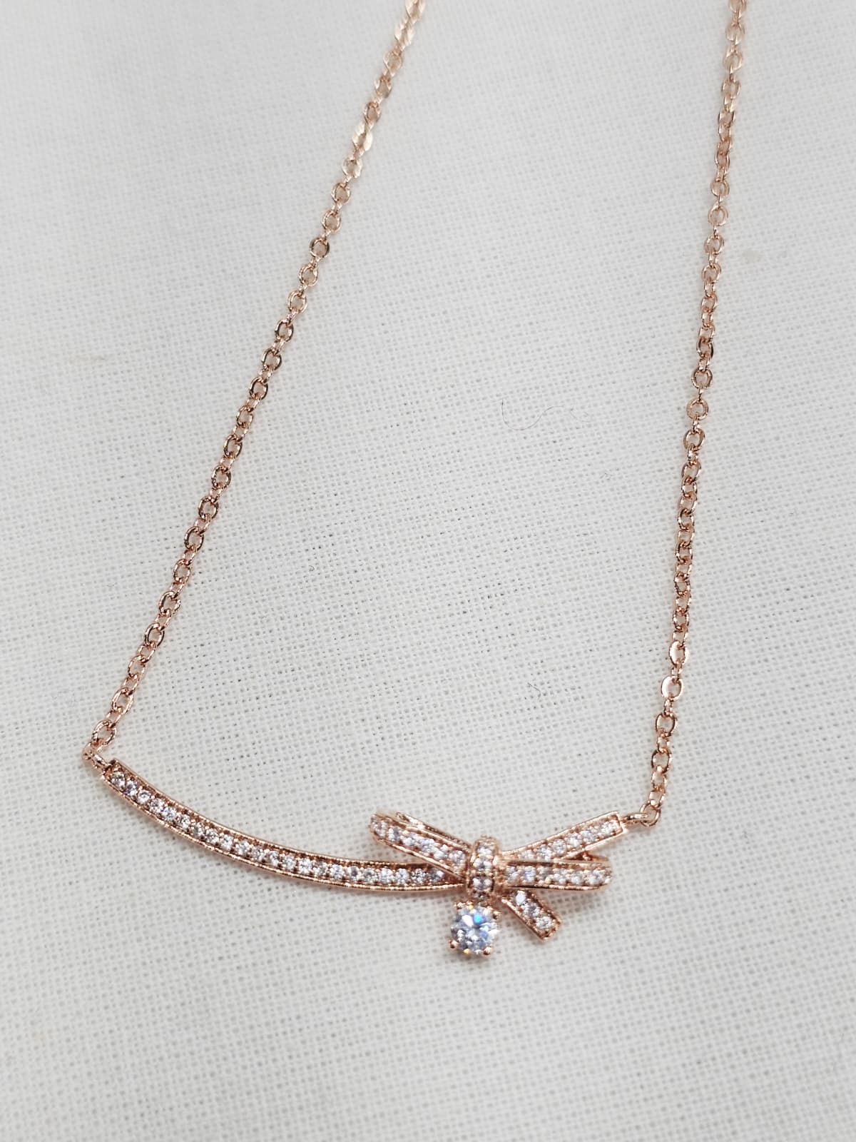 Ribbon Cubic Princess Lovely Point Chain Necklace - 이미지 10