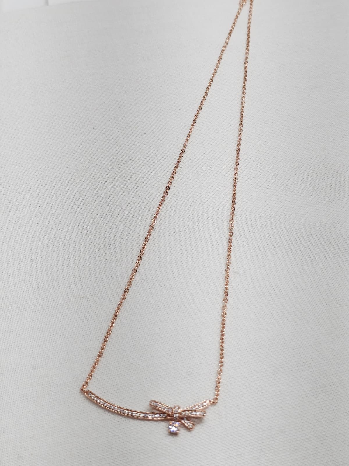Ribbon Cubic Princess Lovely Point Chain Necklace - 이미지 7