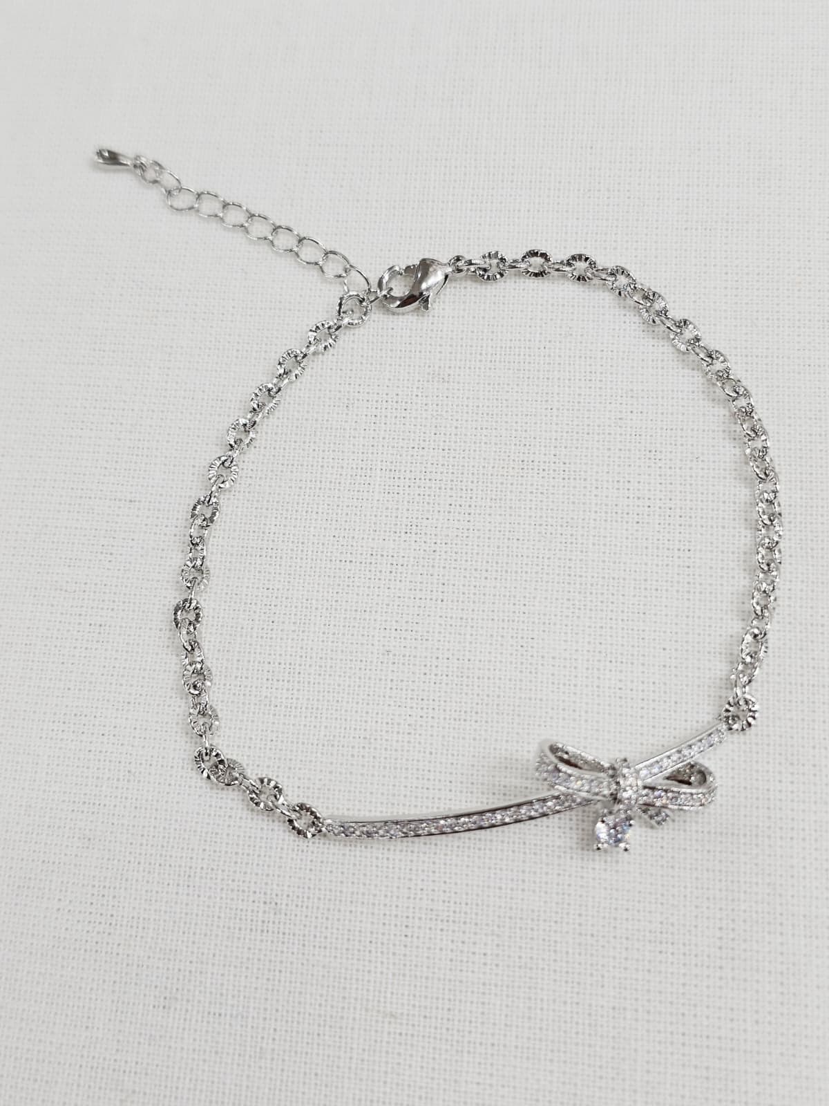 Cubic Ribbon Point Chain Bracelet - 이미지 2