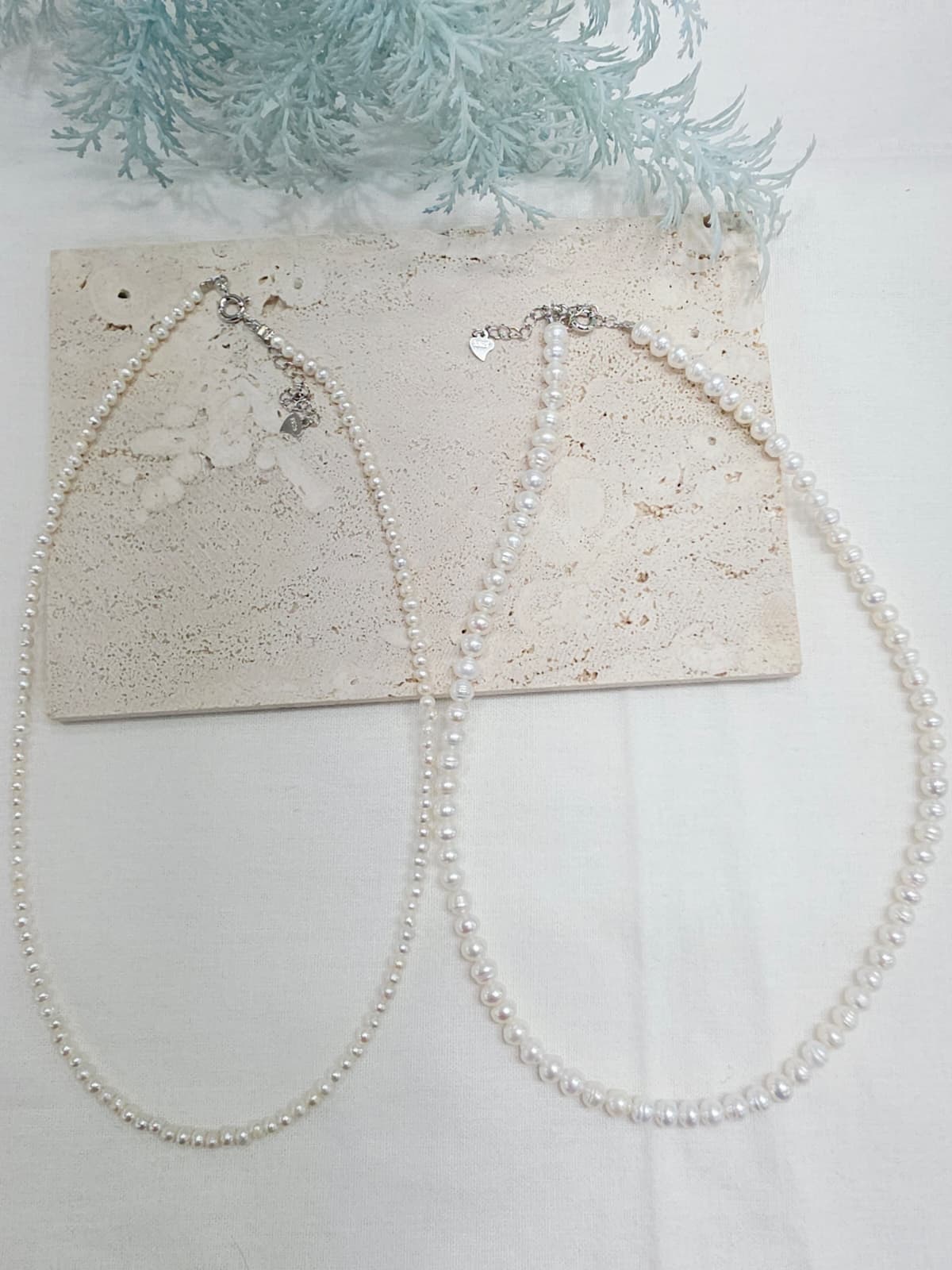 Natural Freshwater Pearl 925 Silver Ornament Freshwater Pearl Necklace 5mm 3mm - 이미지 2