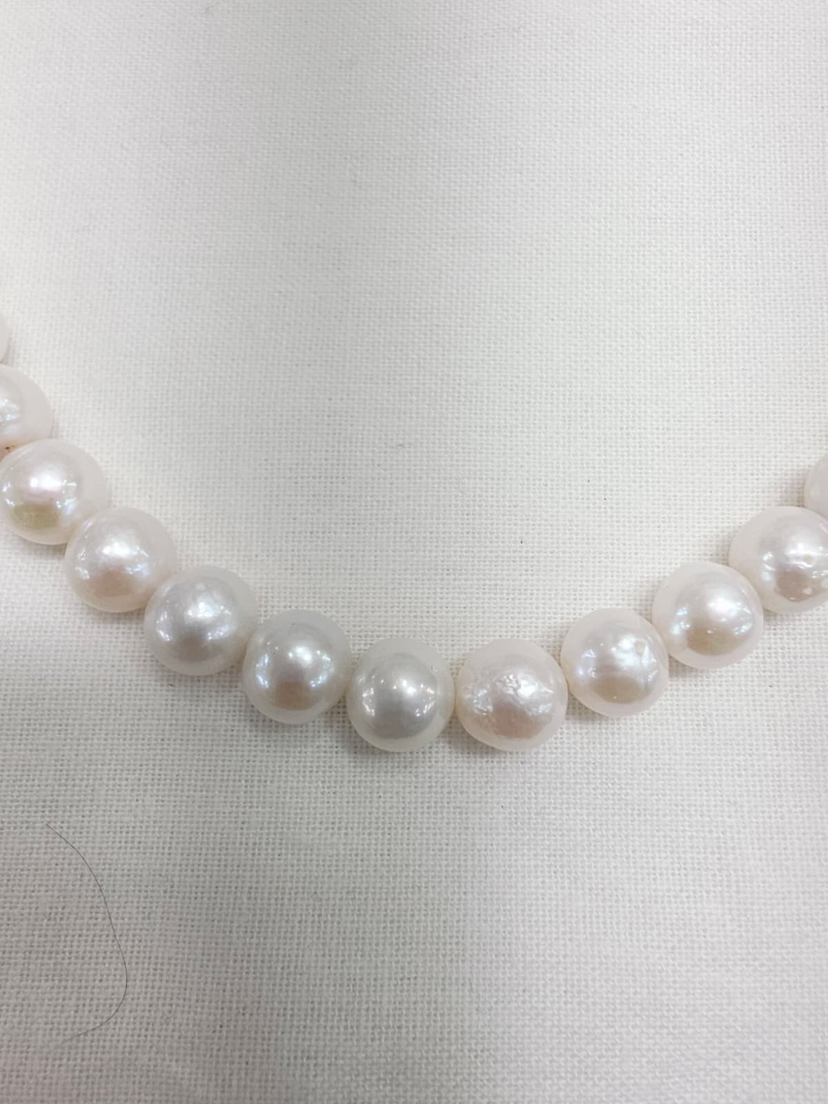 Freshwater Pearl Bold 8-9 Bead Necklace (Silver 925 Extension Chain) - 이미지 3