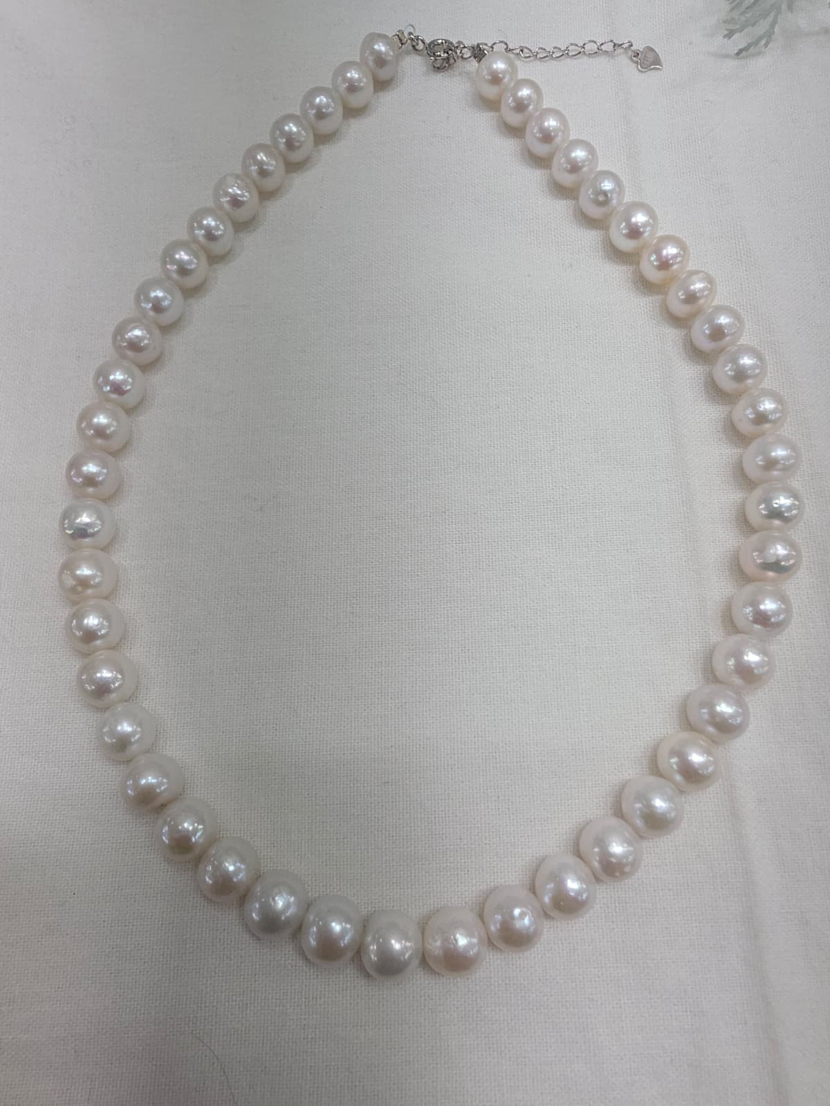 Freshwater Pearl Bold 8-9 Bead Necklace (Silver 925 Extension Chain) - 이미지 10