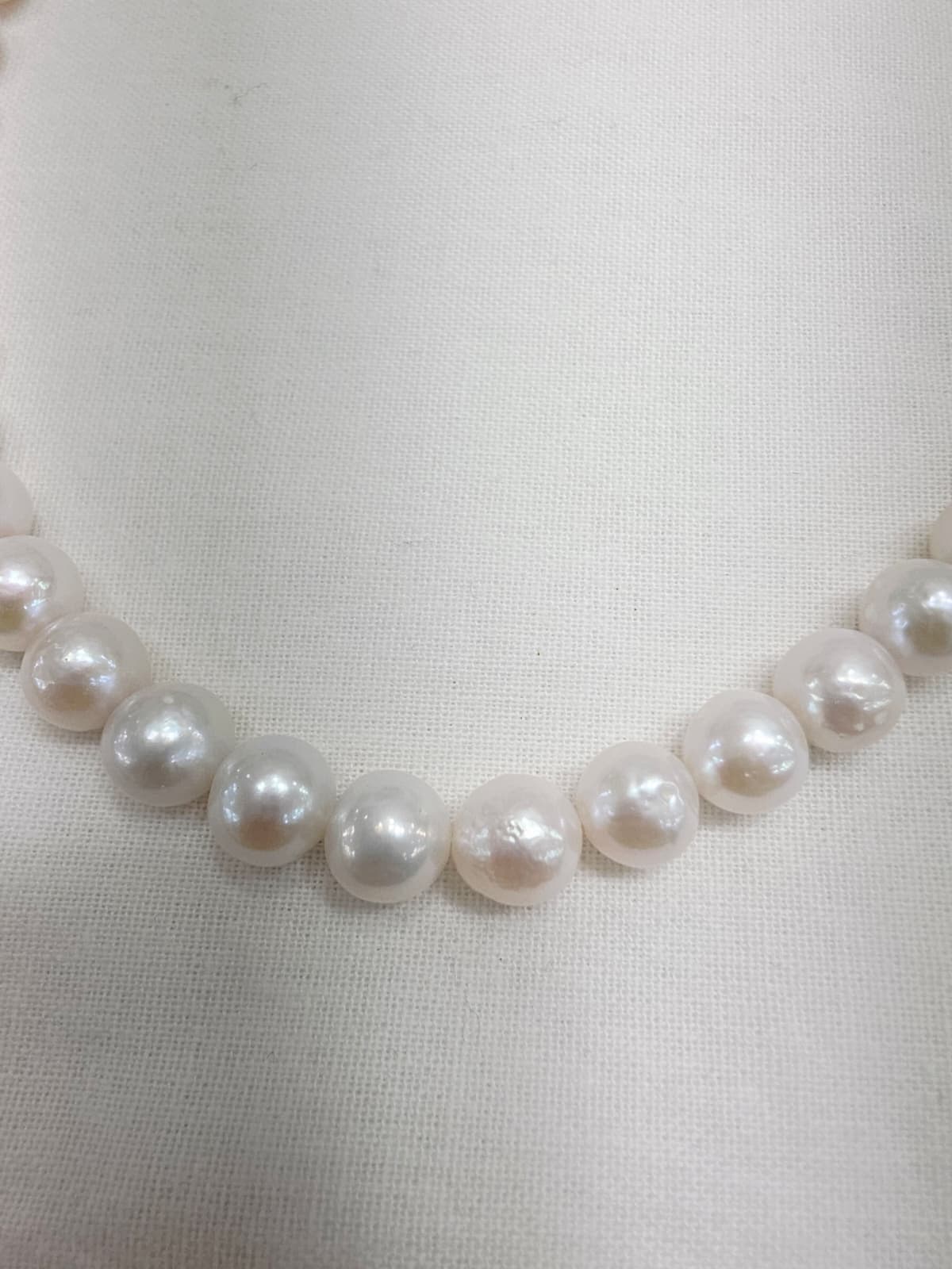 Freshwater Pearl Bold 8-9 Bead Necklace (Silver 925 Extension Chain) - 이미지 4