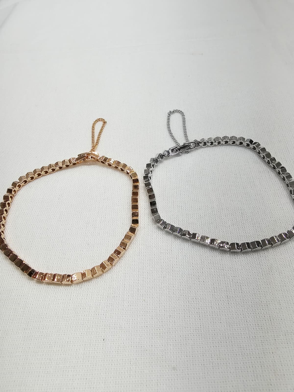 Honeycomb Hexagon Alternate Hexagon Cubic Point Metal Bracelet - 이미지 8