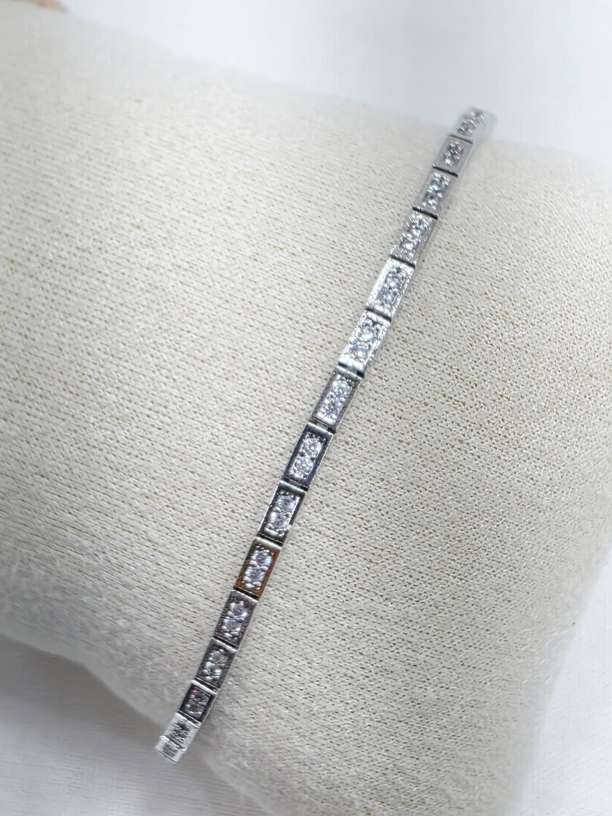 Square Cubic Tennis Simple Chain Bracelet - 이미지 7