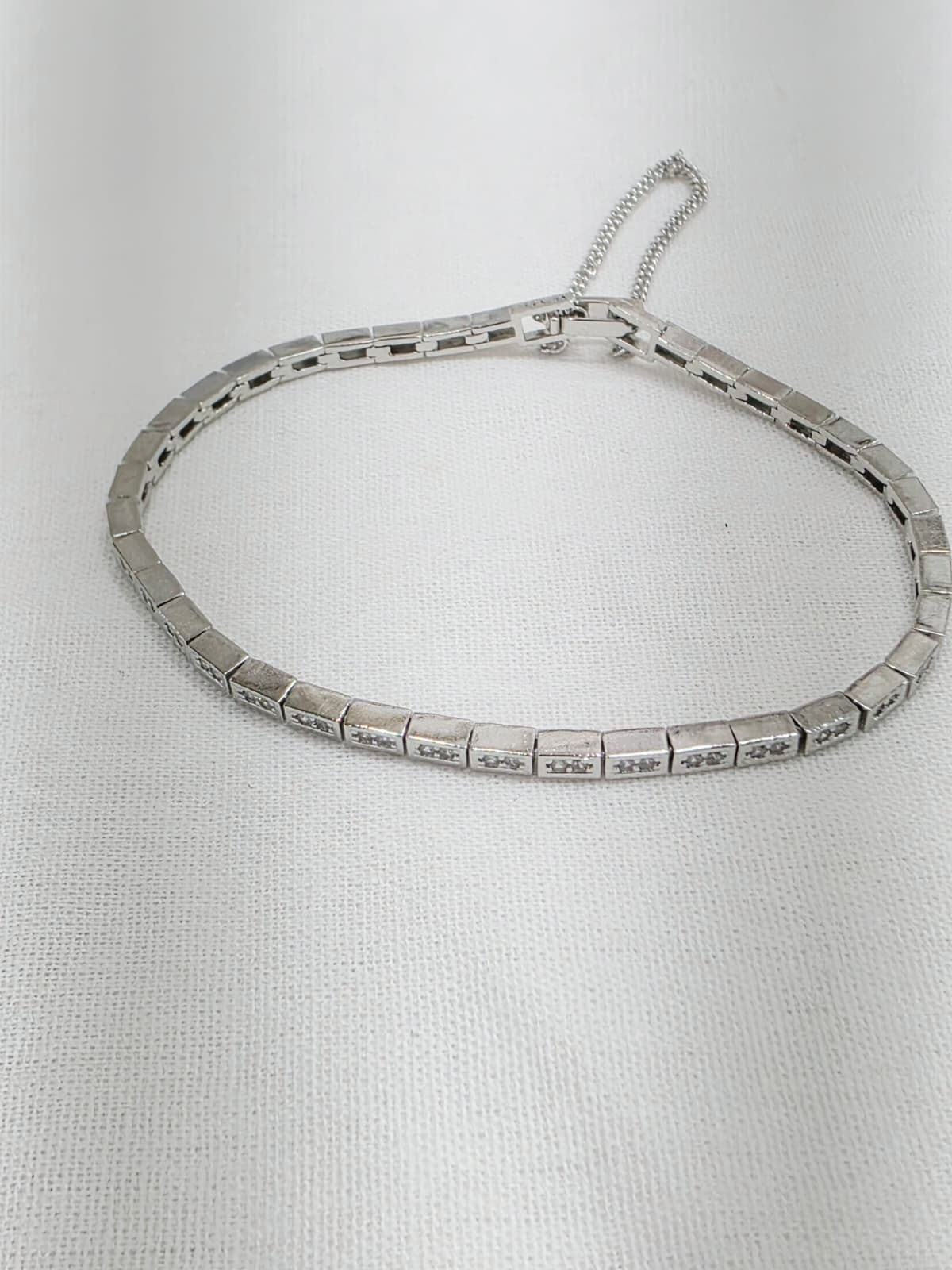 Square Cubic Tennis Simple Chain Bracelet - 이미지 9