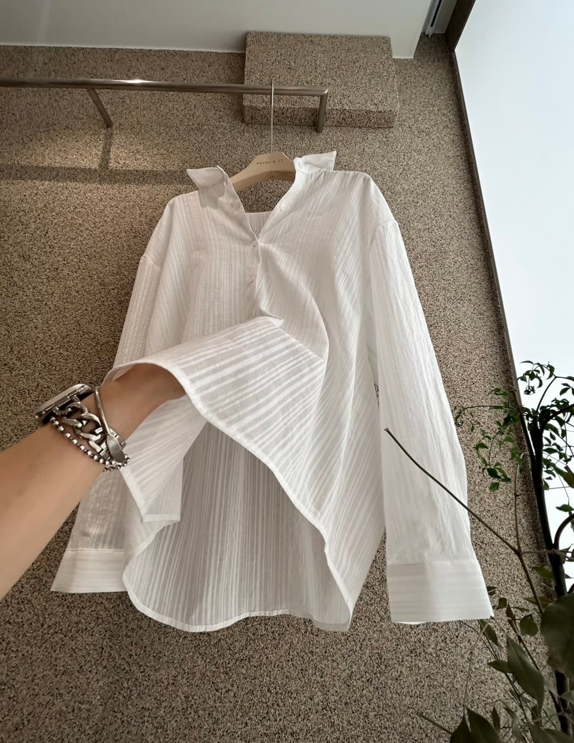 Seersucker Striped Shirt NB (Exclusive, See-through SH - 이미지 15