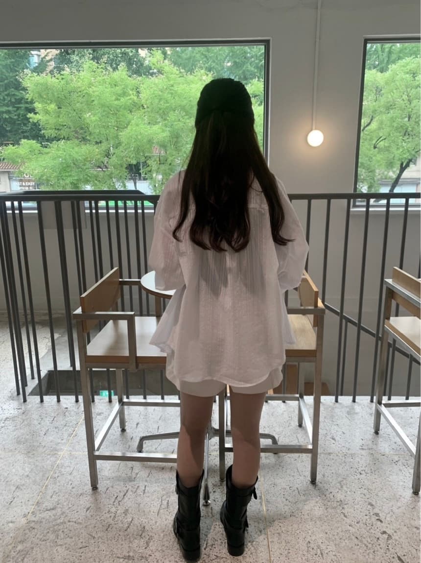 Seersucker Striped Shirt NB (Exclusive, See-through SH - 이미지 2