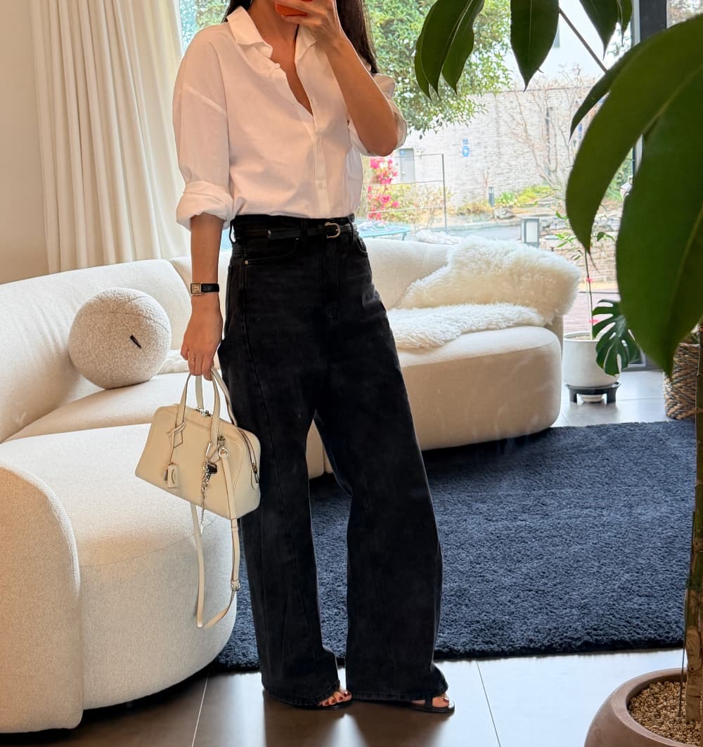 Basic Shirt NB (Oversized Loose Boxy Fit Shirt, Bio Cotton SH - 이미지 10