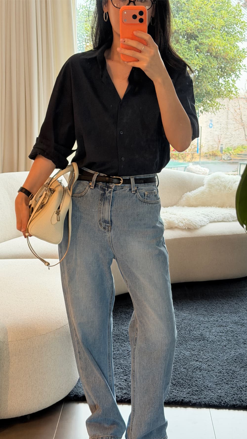 Basic Shirt NB (Oversized Loose Boxy Fit Shirt, Bio Cotton SH - 이미지 12