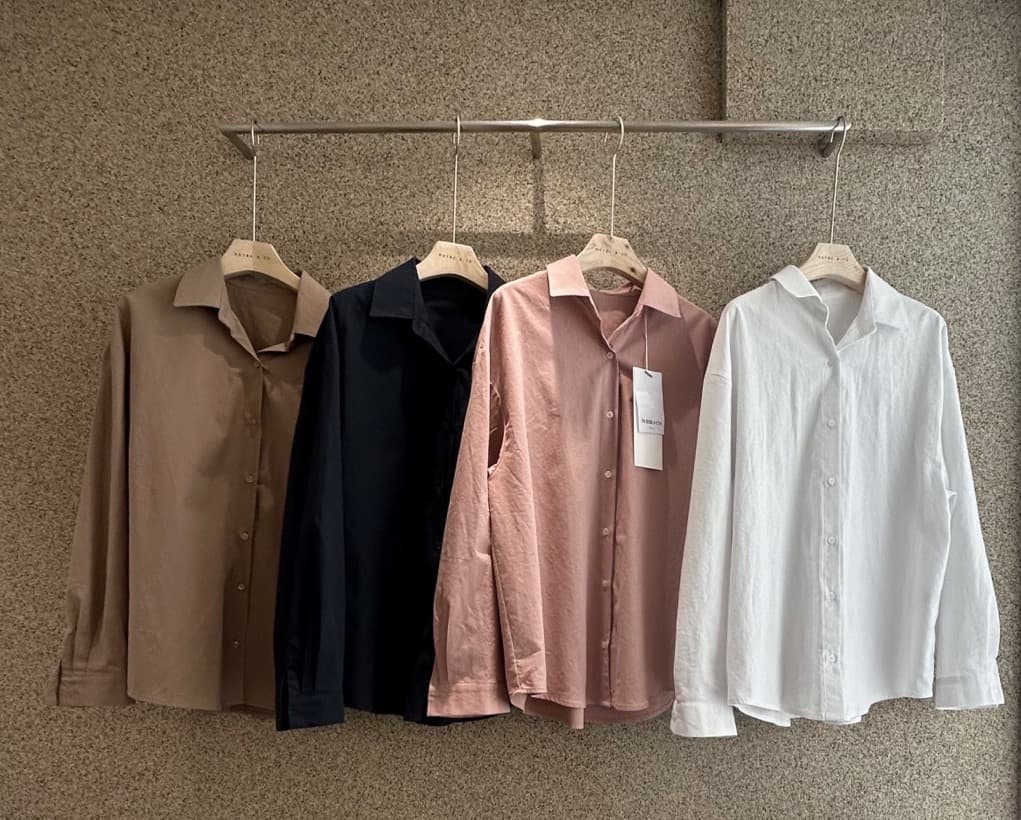 Basic Shirt NB (Oversized Loose Boxy Fit Shirt, Bio Cotton SH - 이미지 4