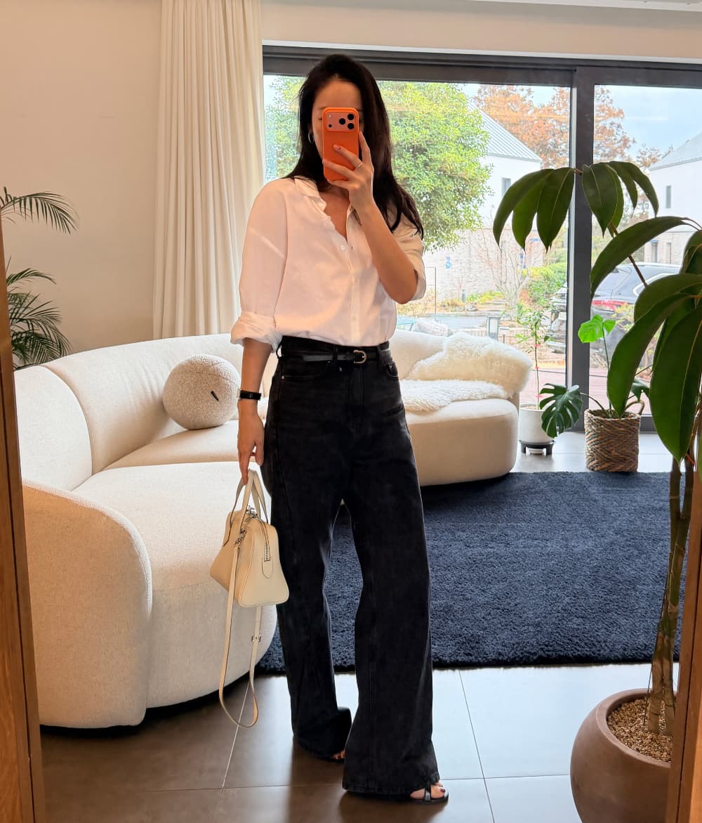 Basic Shirt NB (Oversized Loose Boxy Fit Shirt, Bio Cotton SH - 이미지 13