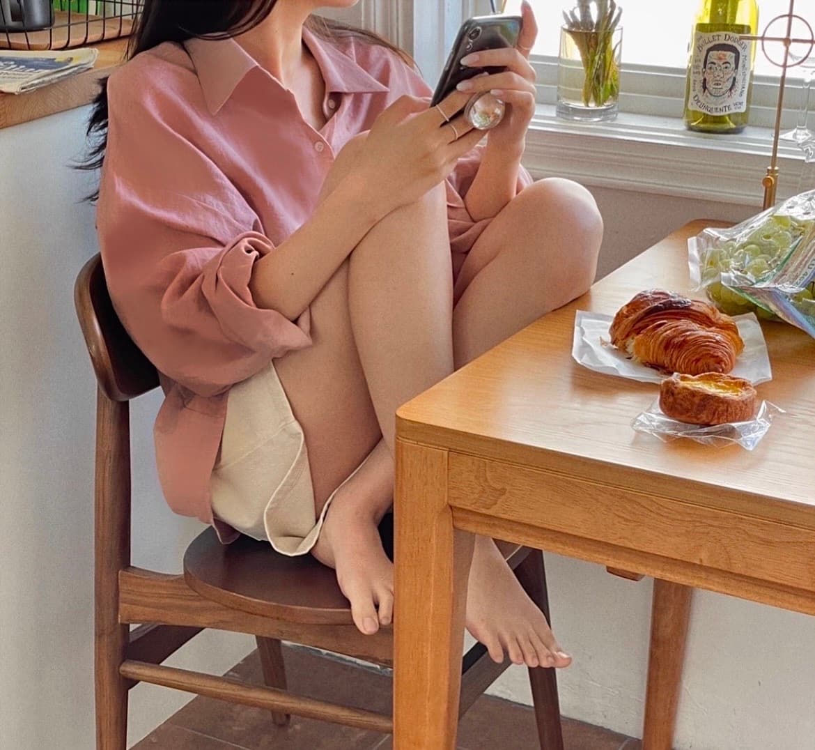 Basic Shirt NB (Oversized Loose Boxy Fit Shirt, Bio Cotton SH - 이미지 3