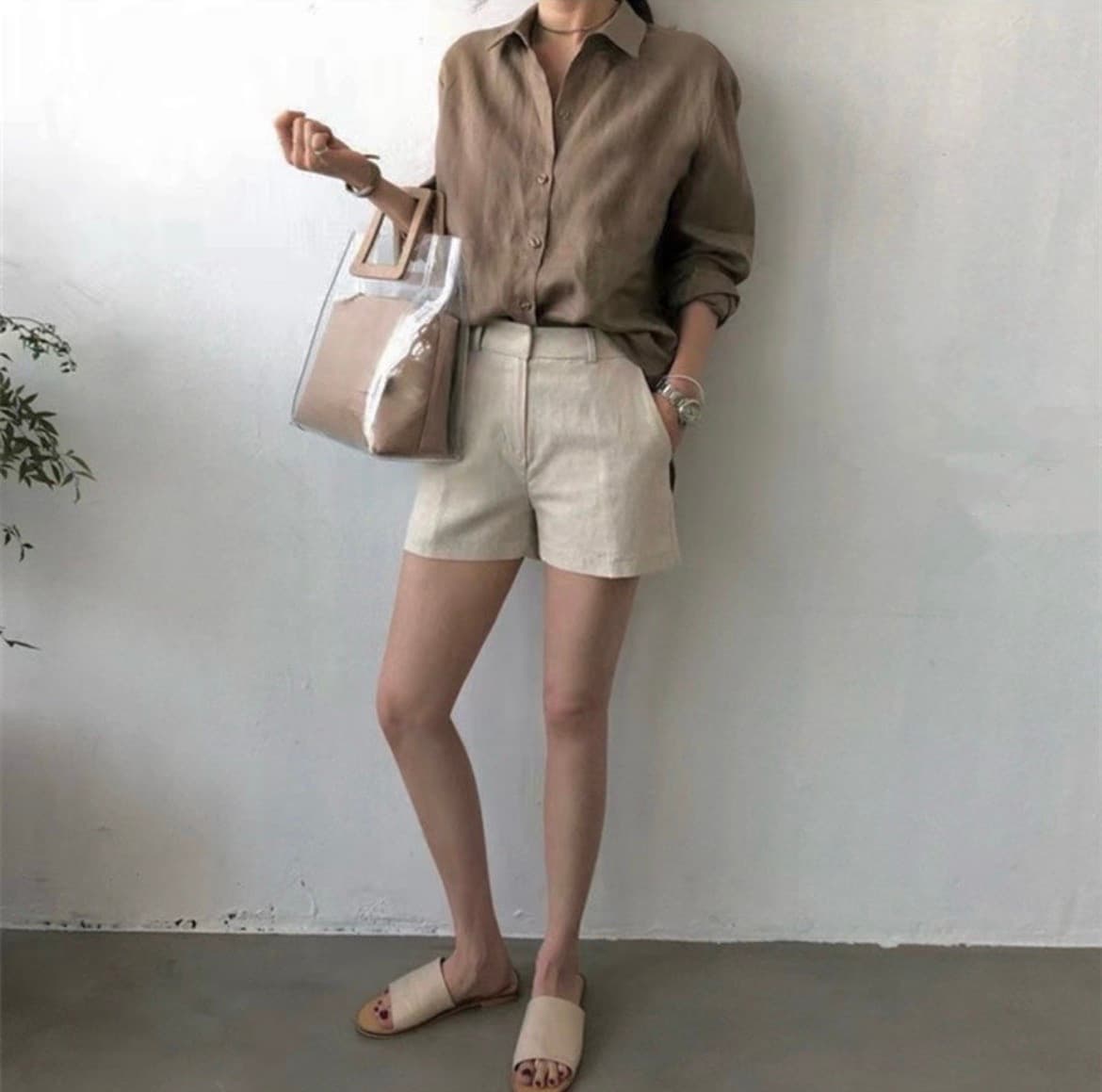 Basic Shirt NB (Oversized Loose Boxy Fit Shirt, Bio Cotton SH - 이미지 5