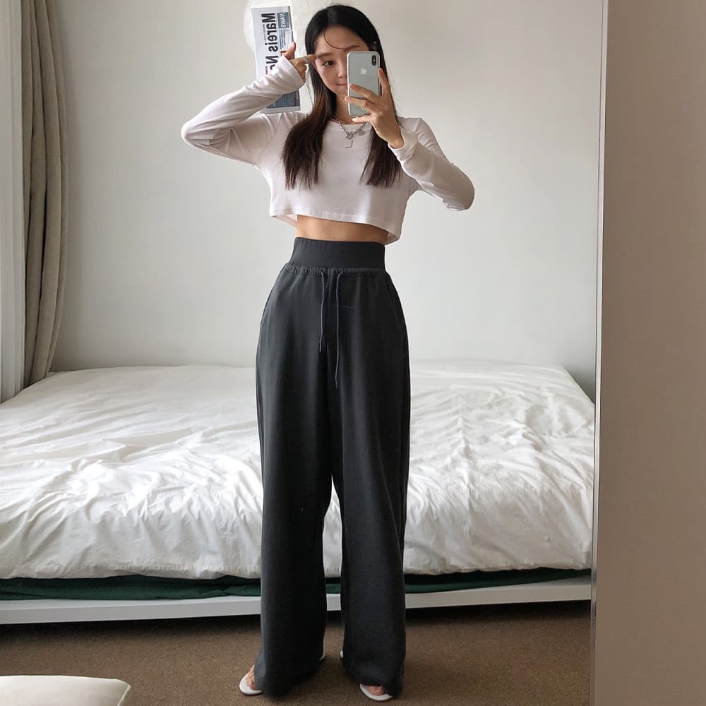Made in Korea) High-Waist Wide Training Pants (Tummy Cover, Corset, Thick Premium Double-Sided Cotton, Perfect Fit) - 이미지 10