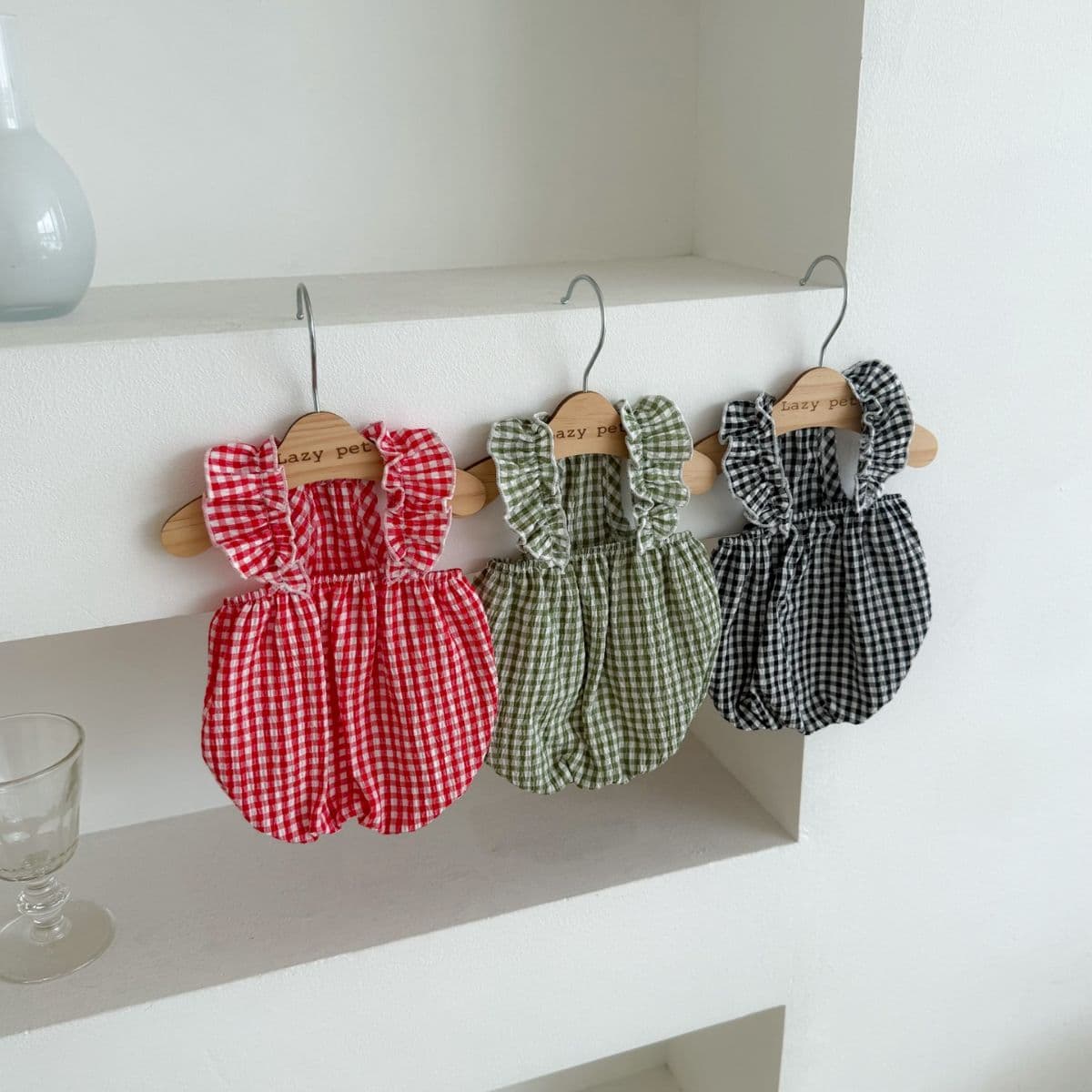 plaid frill sleeveless top - 이미지 2