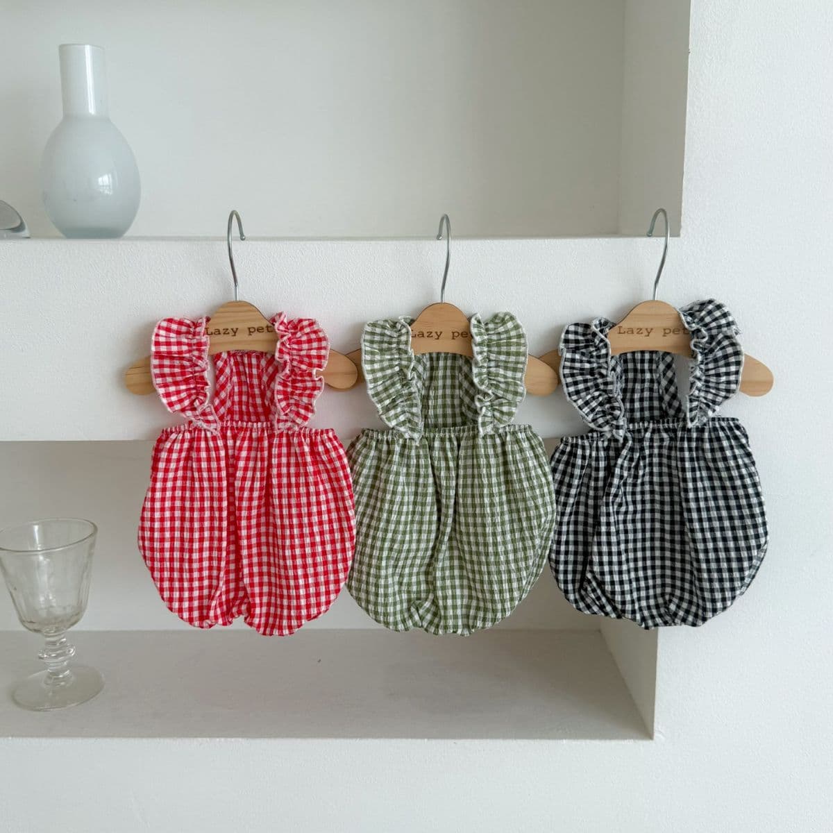 plaid frill sleeveless top - 이미지 3
