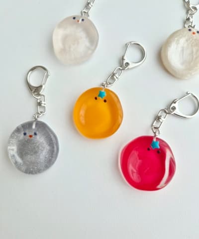 Kongnuni Warrior Stone Keyring Tomato Tangerine Pebble