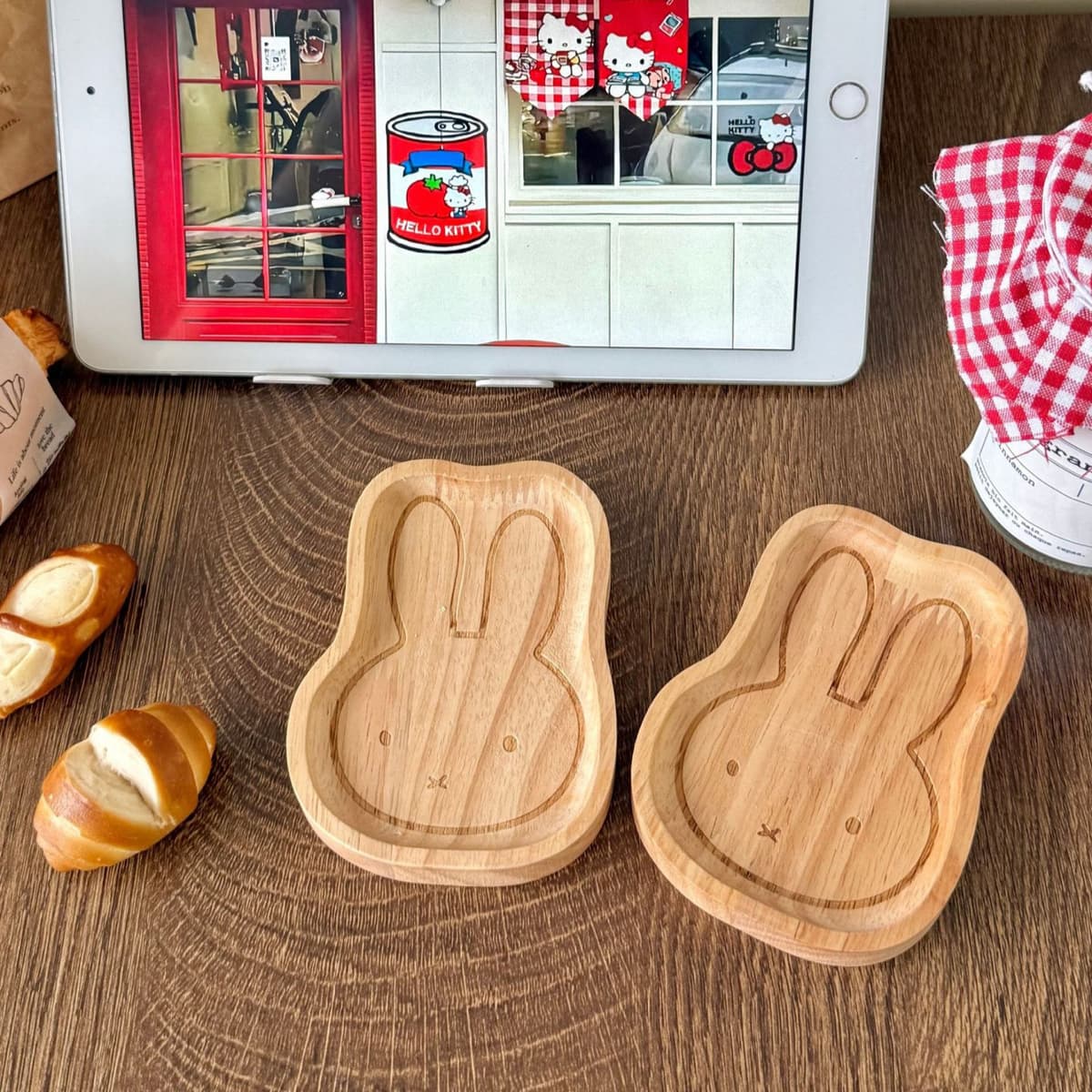 미피 키티 우드 트레이 접시 - 이미지 4
