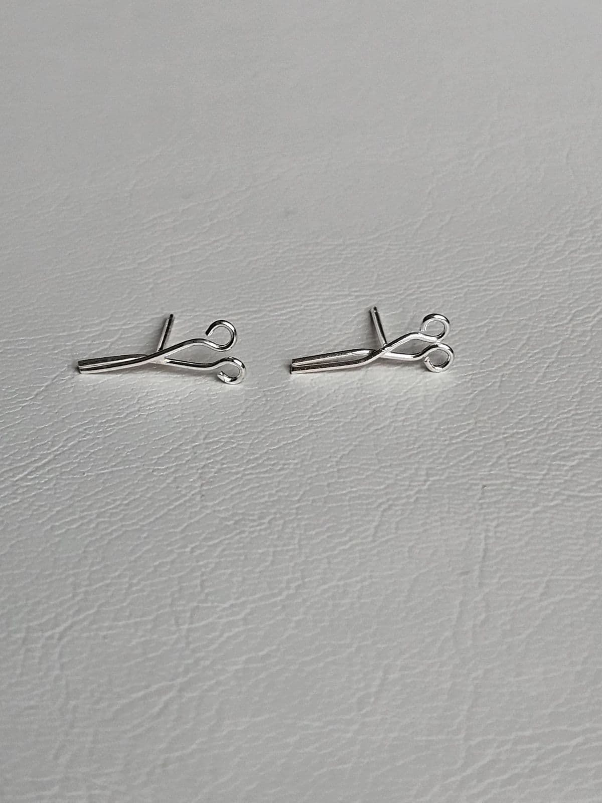 Silver 925 Silver Mini Scissors Earrings Mini Earrings - 이미지 2