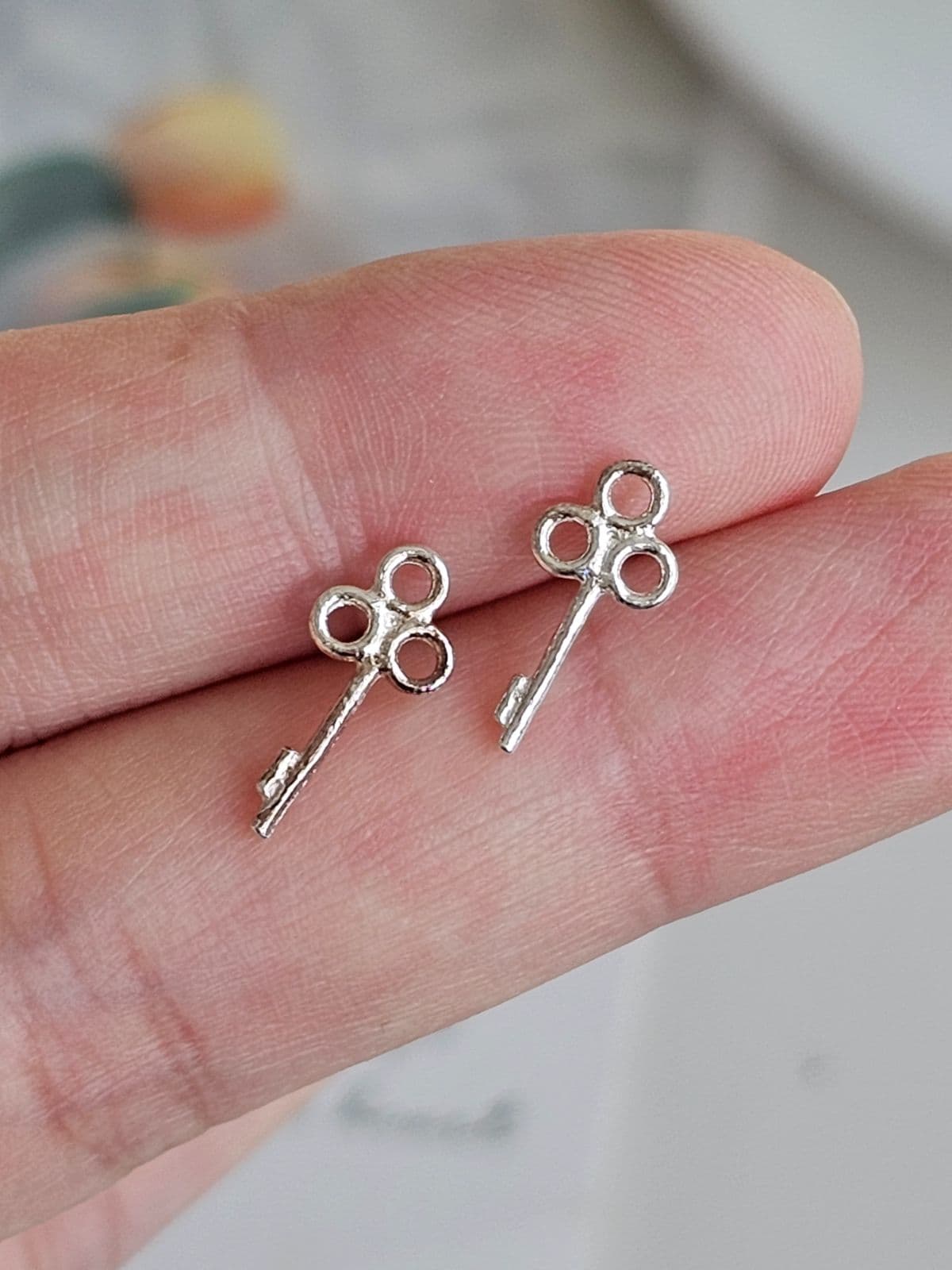 silver925 silver mini key earrings mini earrings - 이미지 10