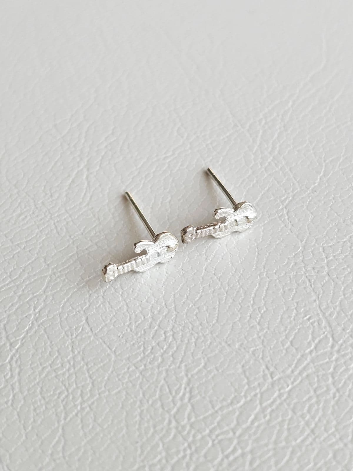 silver925 silver mini guitar earrings mini earrings - 이미지 2