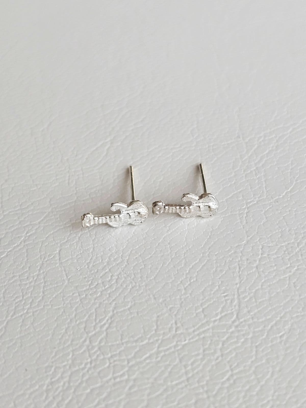 silver925 silver mini guitar earrings mini earrings - 이미지 1