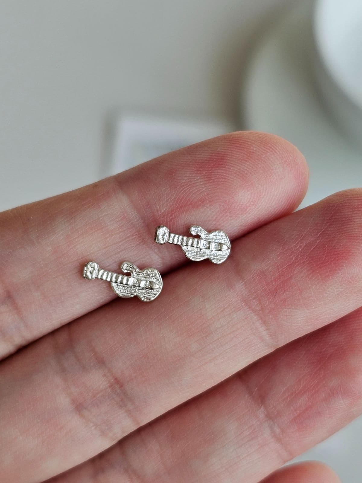 silver925 silver mini guitar earrings mini earrings - 이미지 8