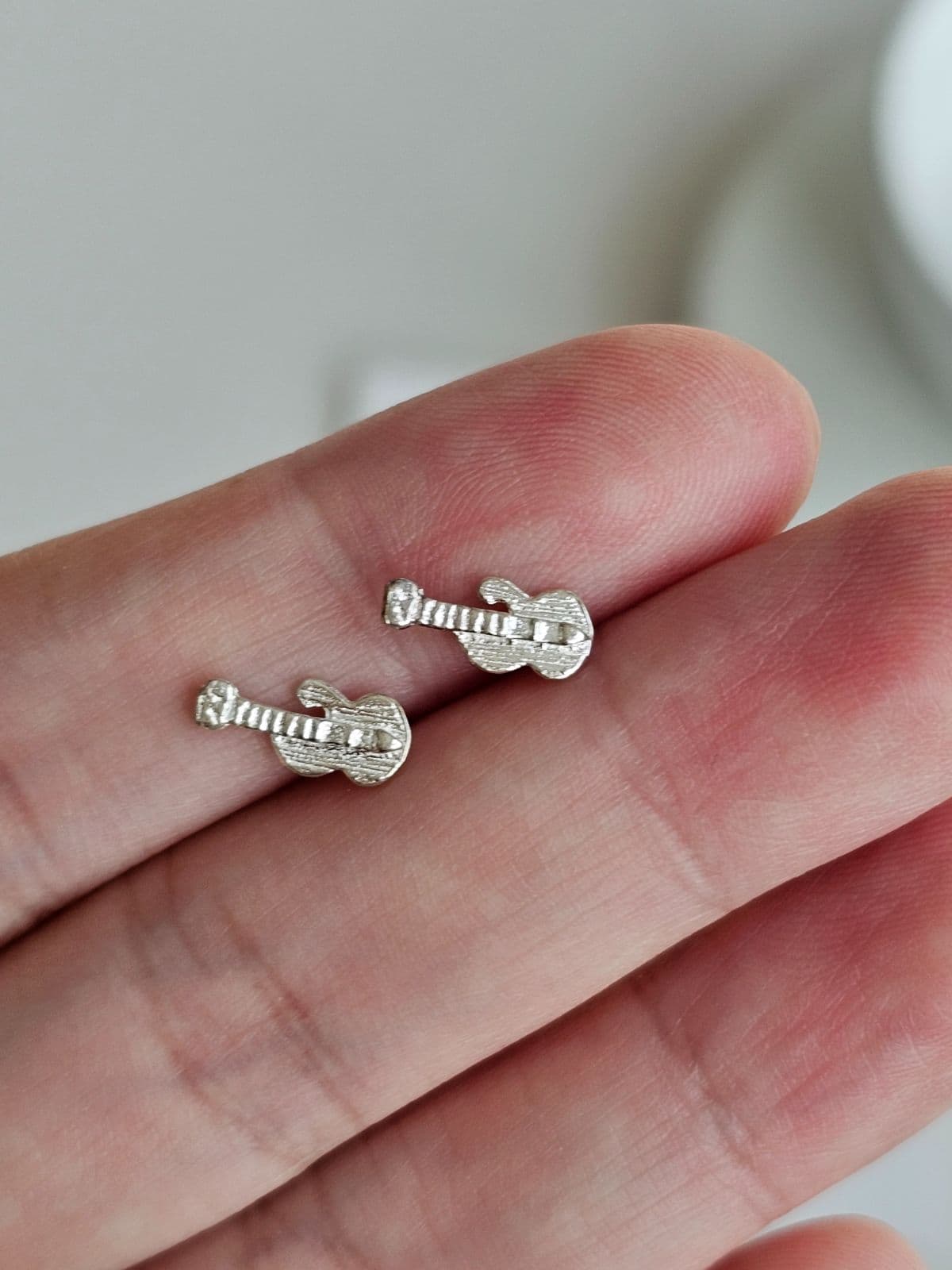 silver925 silver mini guitar earrings mini earrings - 이미지 7