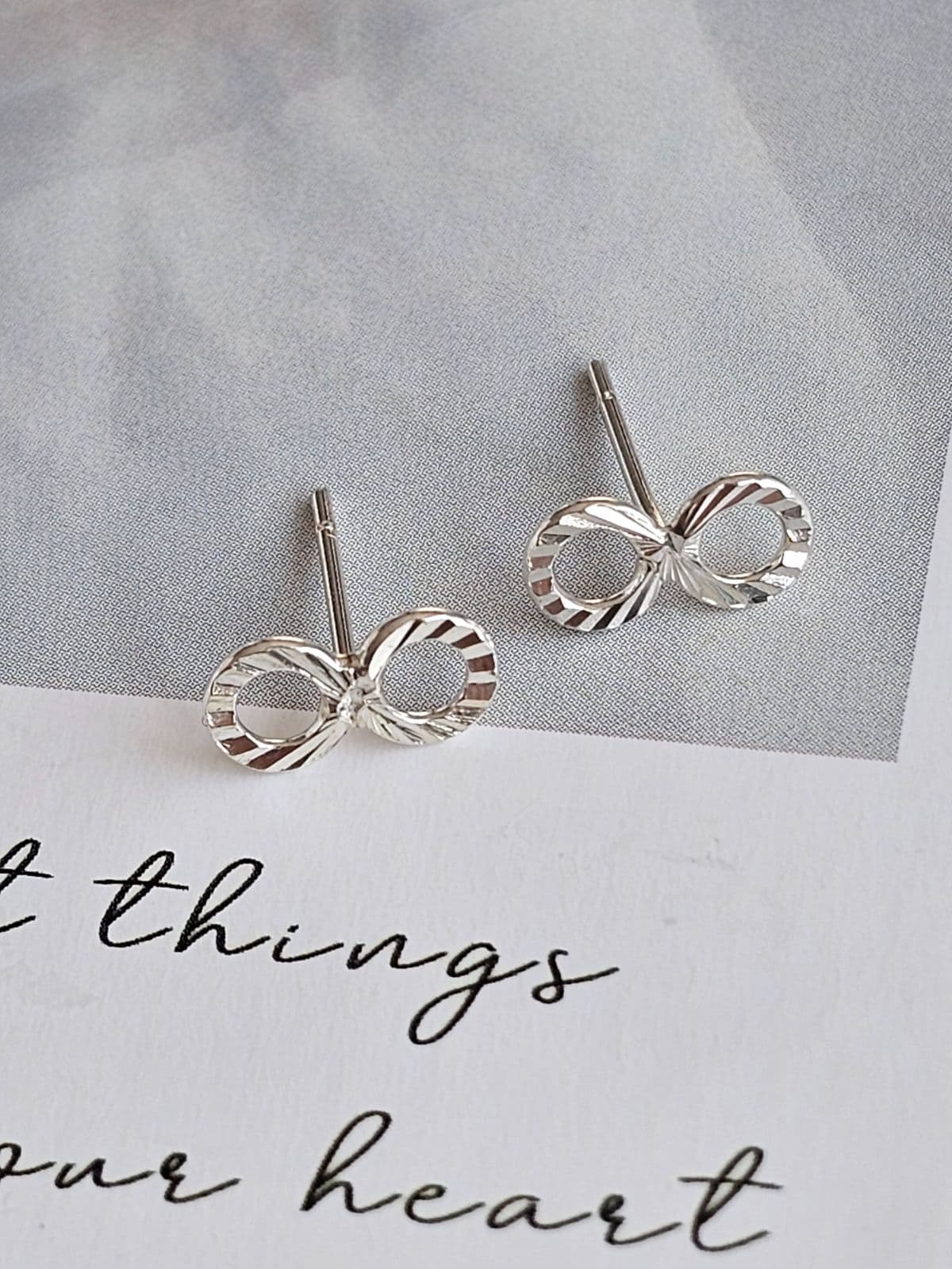 silver925 silver mini Mobius earrings mini earrings - 이미지 4